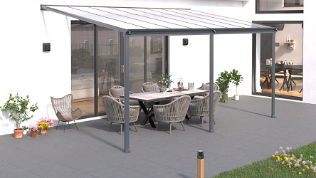 hliníková pergola LANITPLAST WALL 43 FSX antracit + bronz PC LG4312